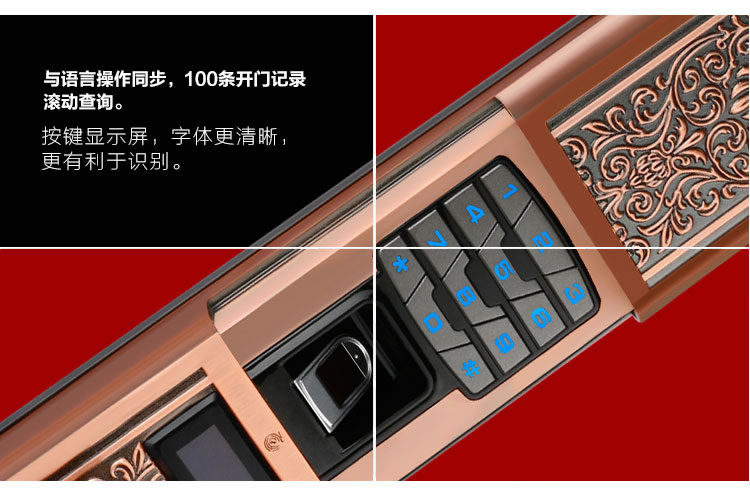 玉蛟龍智能門鎖 智能鎖防窺視輸入、半導體/光學指紋傳感器