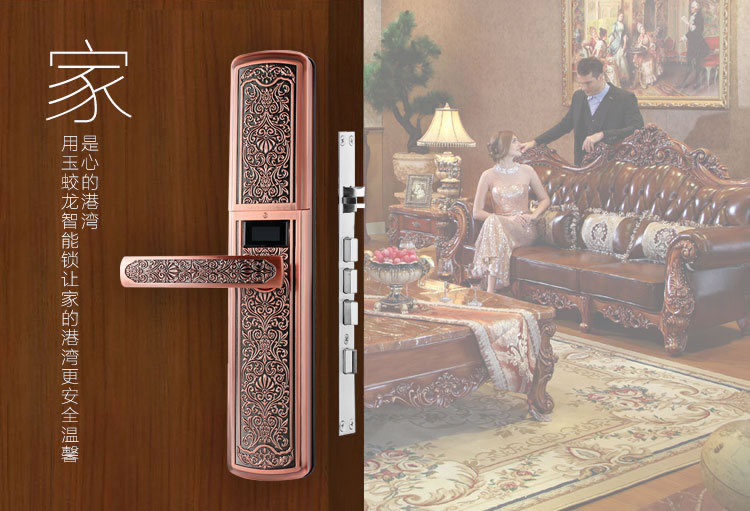 玉蛟龍智能門鎖 智能鎖防窺視輸入、半導體/光學指紋傳感器