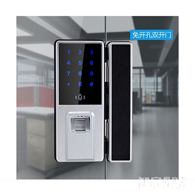 實譽玻璃門指紋鎖 免孔無拆卸 玻璃門智能電子鎖