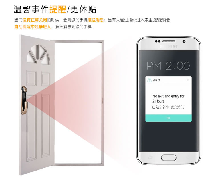 三星指紋鎖活體指紋識(shí)別 APP電子密碼鎖