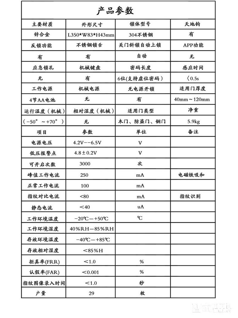 嘉華盛密碼鎖 按鍵式指紋密碼鎖 無鎖孔智能鎖