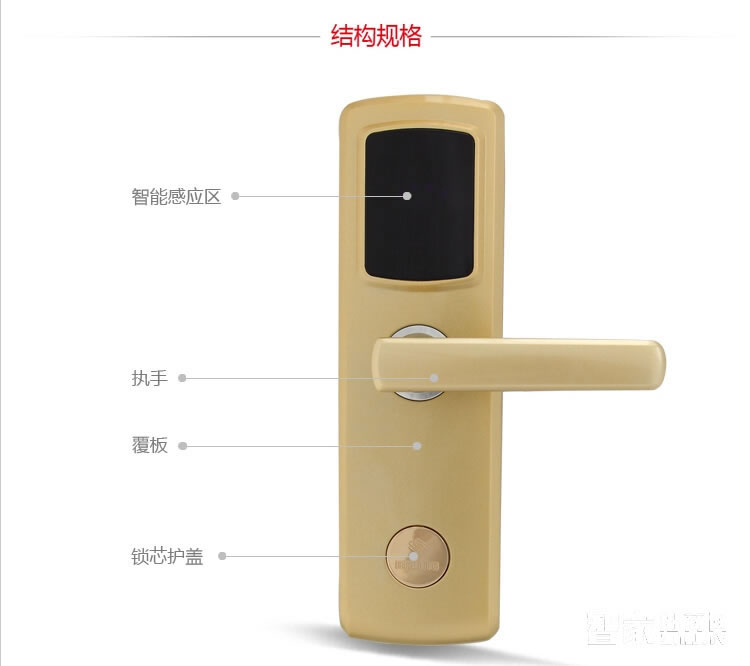京特固酒店公寓刷卡鎖 鋅合金磁卡鎖 電子門鎖