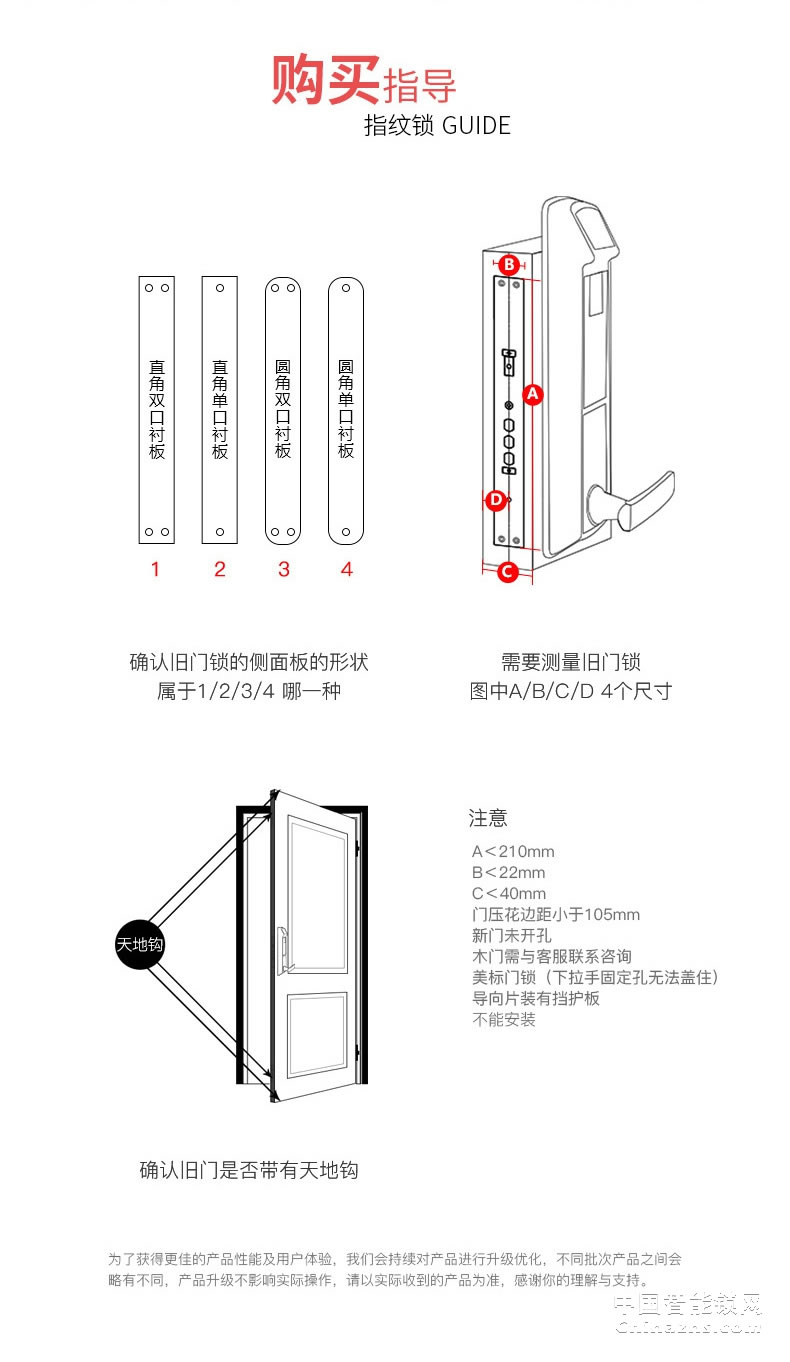 多靈指紋鎖S4 家用防盜門指紋密碼鎖電子鎖大門鎖