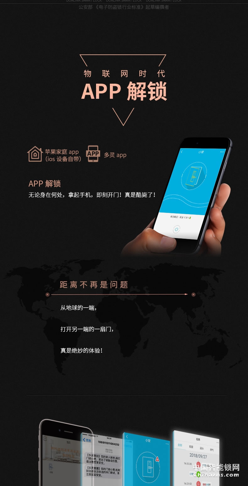 多靈指紋鎖P8 家用防盜門(mén)智能門(mén)鎖電子鎖指紋密碼鎖