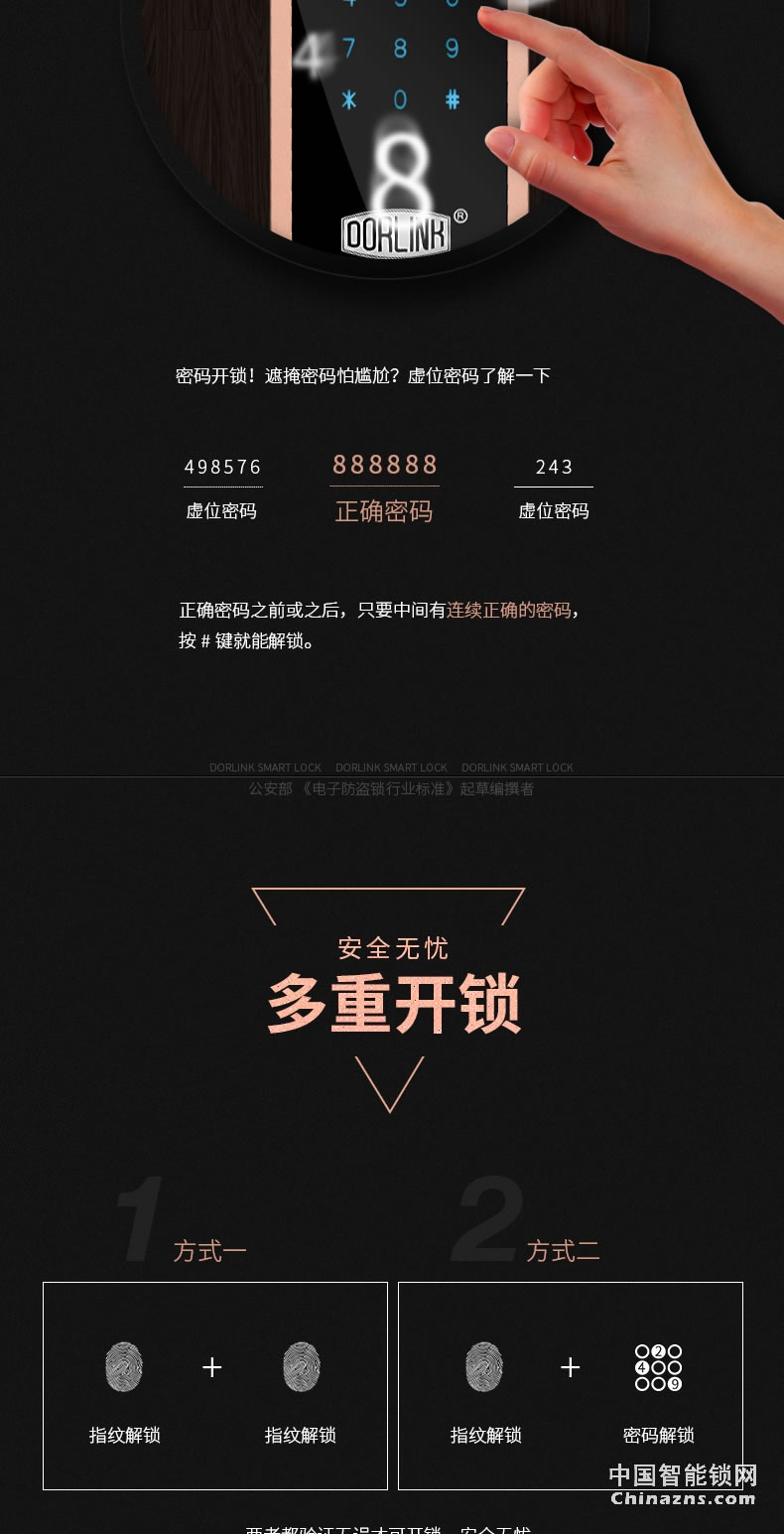 多靈指紋鎖P8 家用防盜門(mén)智能門(mén)鎖電子鎖指紋密碼鎖