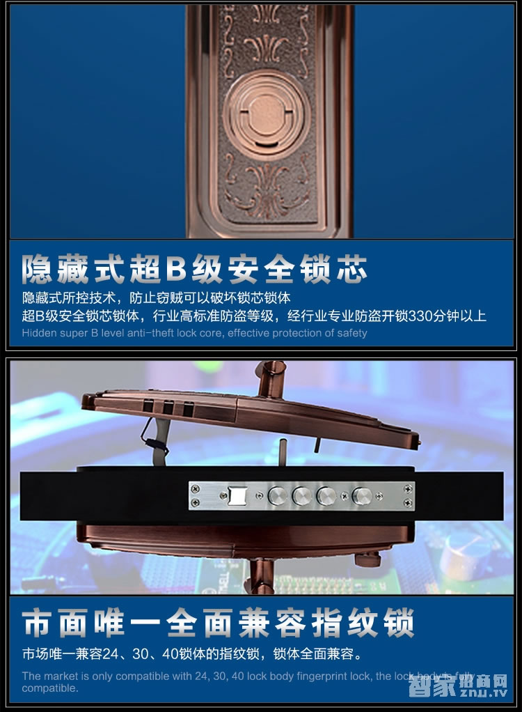 如神家用指紋鎖 防盜指紋密碼鎖 防貓眼開(kāi)鎖