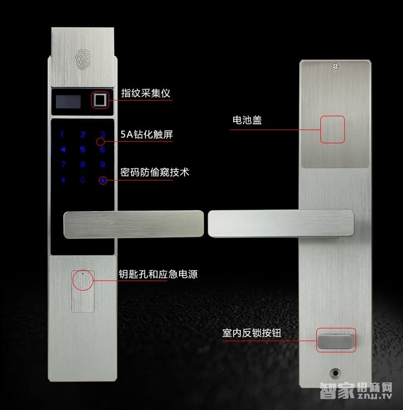 索掌門智能鎖 玻璃門指紋鎖 直板防盜智能鎖