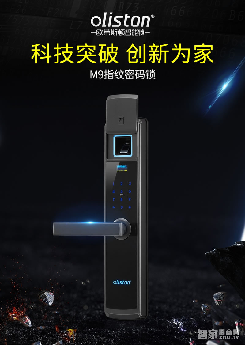 歐萊斯頓指紋鎖智能鎖防盜門(mén)家用電子鎖密碼鎖