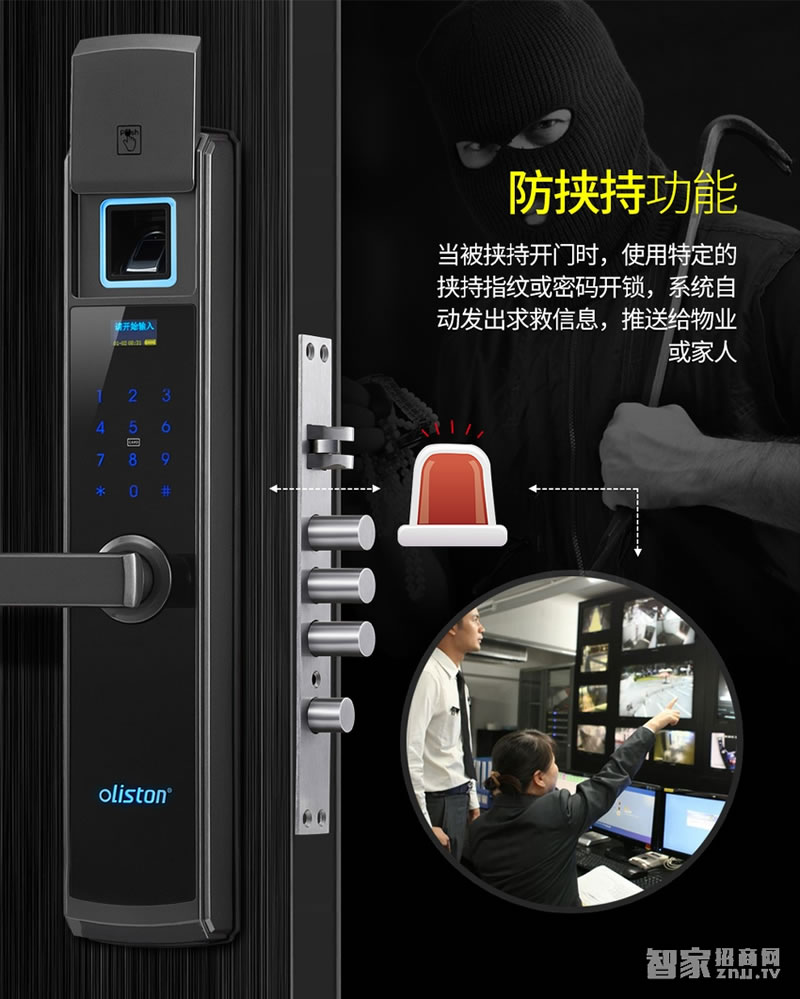歐萊斯頓指紋鎖智能鎖防盜門(mén)家用電子鎖密碼鎖