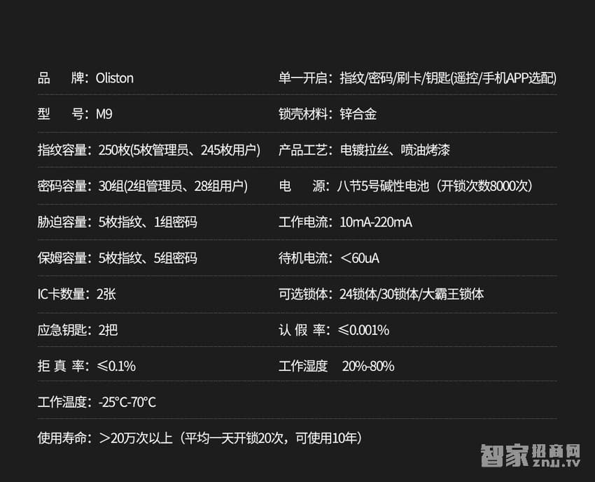 歐萊斯頓指紋鎖智能鎖防盜門(mén)家用電子鎖密碼鎖