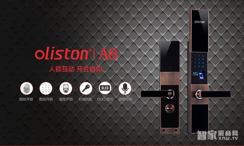 歐萊斯頓指紋鎖家用防盜門鎖智能鎖 電子密碼鎖
