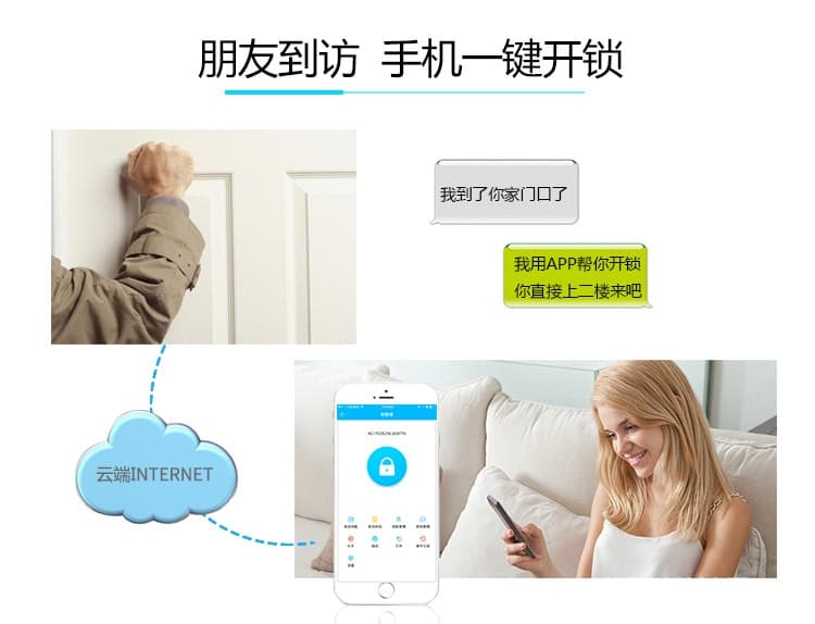 卡多利亞指紋鎖 遠程密碼智能鎖 室內防盜門藍牙鎖