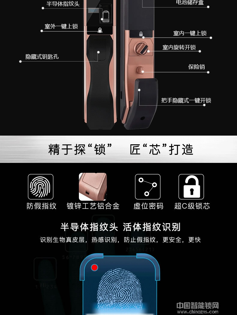 萬事威全自動指紋鎖 紅外識別感應鎖