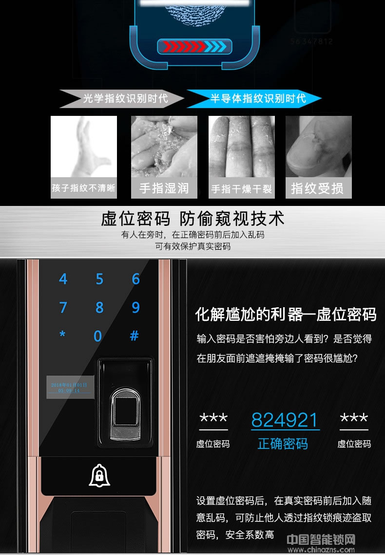 萬事威全自動指紋鎖 紅外識別感應鎖