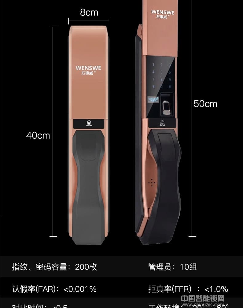 萬事威全自動指紋鎖 紅外識別感應鎖
