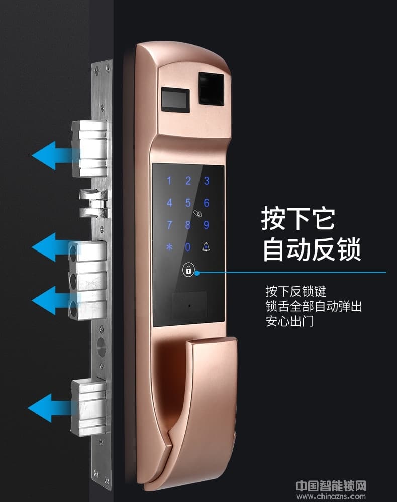 榮心智能鎖 防貓眼開啟指紋密碼鎖 全自動智能鎖