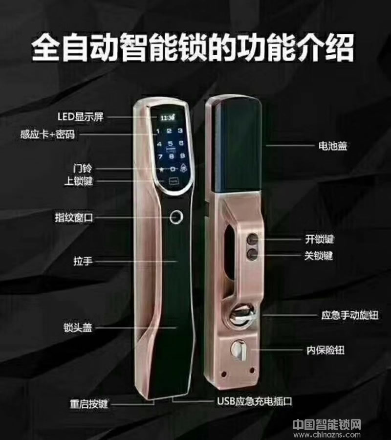 天仕盾全自動指紋鎖 別墅公寓智能門鎖