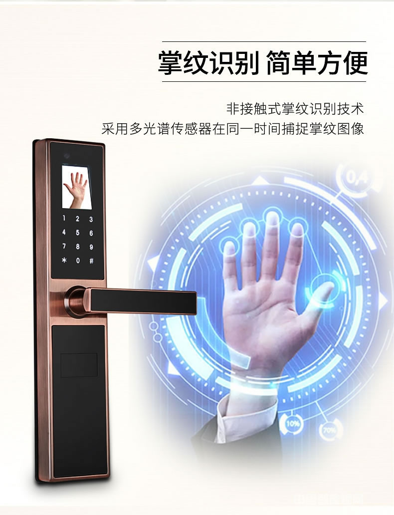 納日維直板人臉識別指紋鎖 多功能指紋鎖