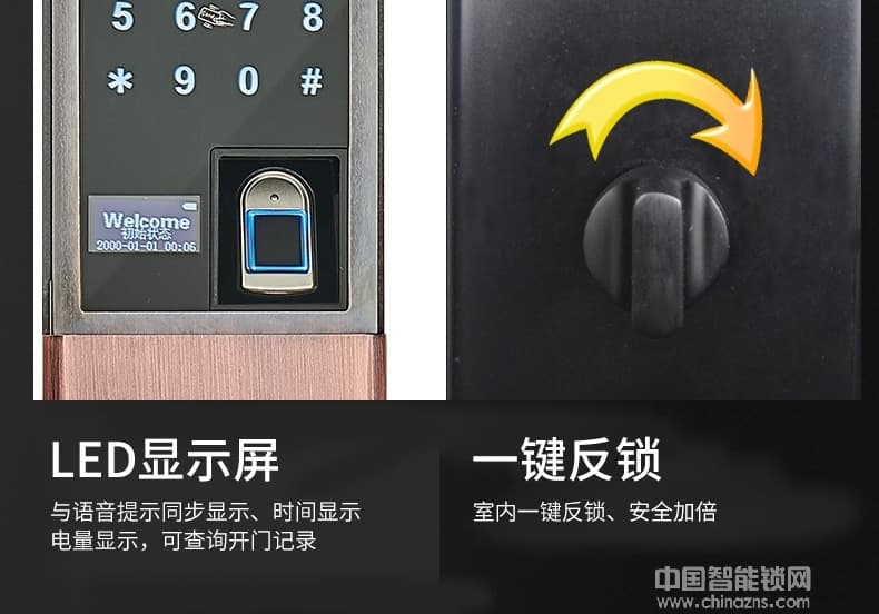 帥榮智能鎖 不銹鋼指紋識別鎖 電子感應密碼鎖