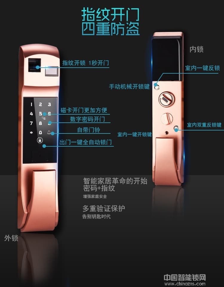 克諾雷智能鎖 家用防盜門智能鎖 全自動(dòng)密碼鎖