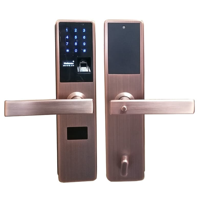 黑將軍指紋鎖 家用電子防盜門鎖 磁卡密碼指紋鎖