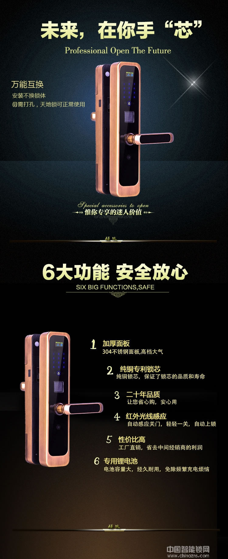 碩派家用全自動智能鎖 電子感應卡鎖