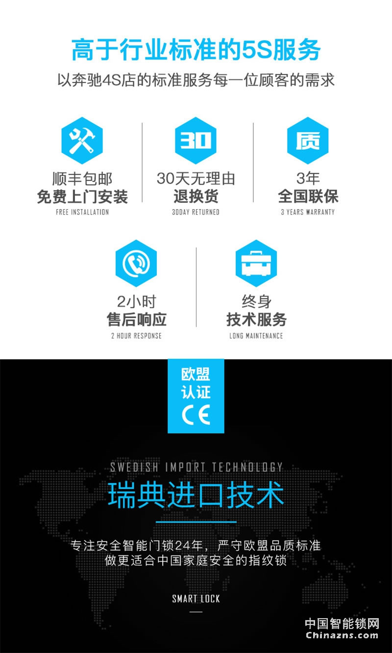 VOC指紋鎖家用防盜門 X7RB電子鎖 