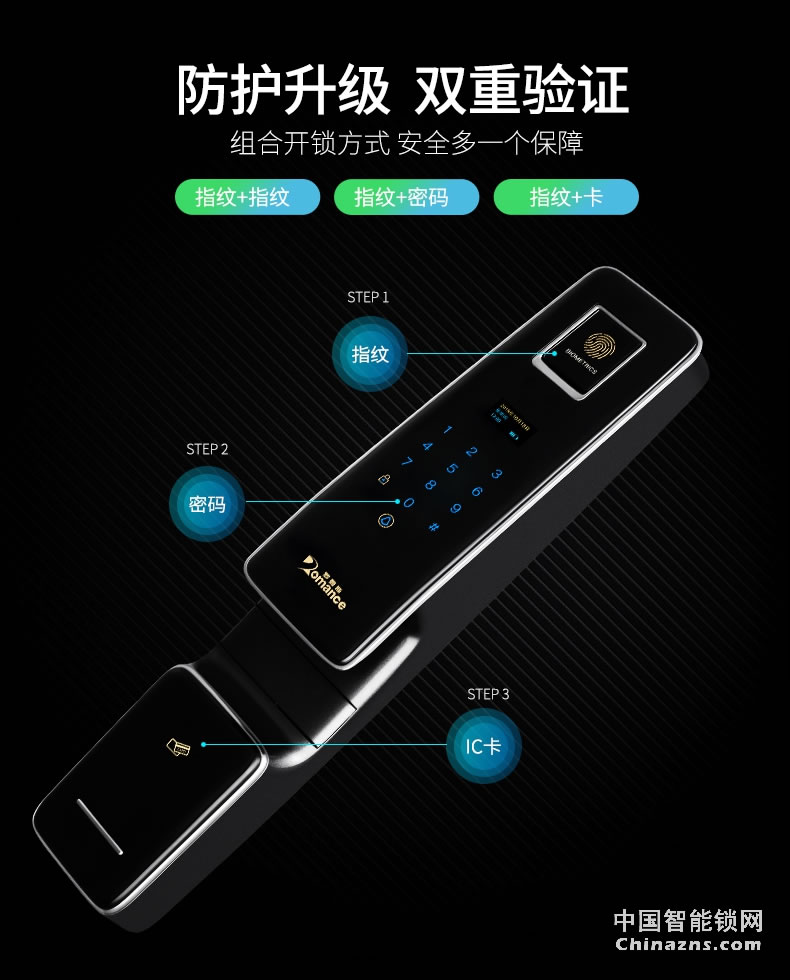 羅曼斯全自動智能鎖DD1-1 家用防盜門指紋鎖密碼電子門鎖