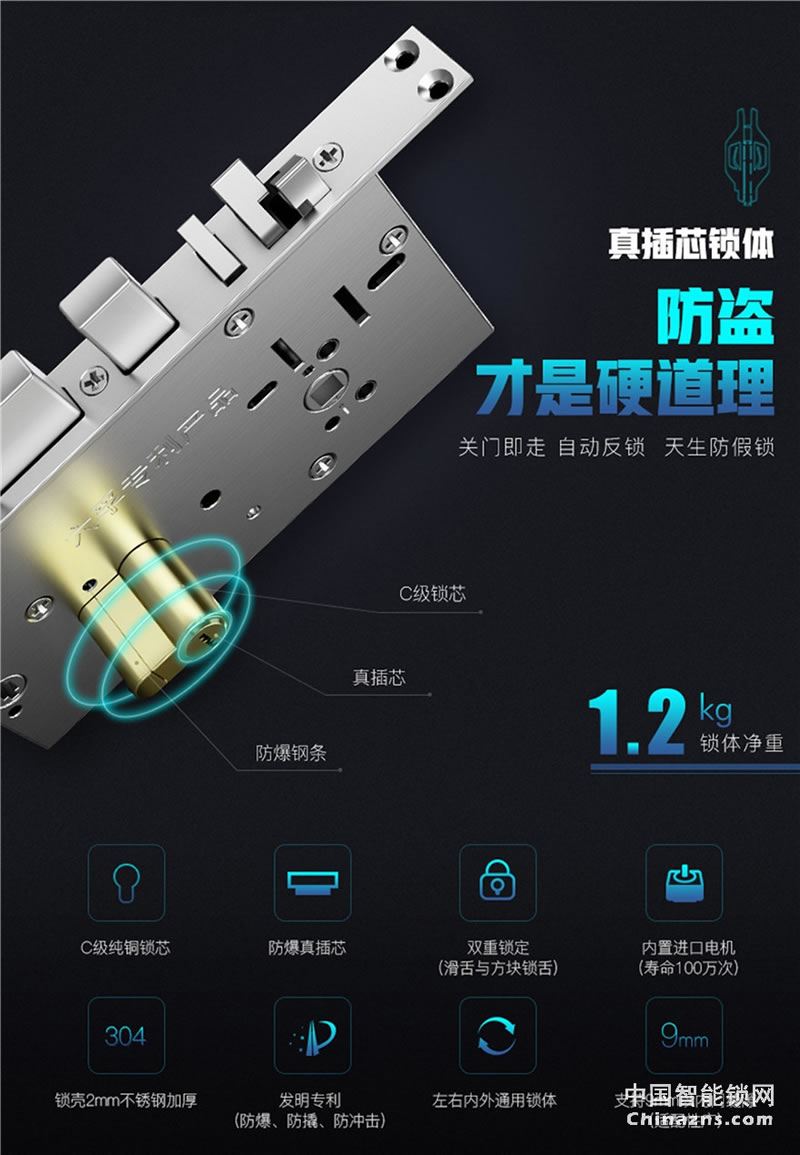 六孚指紋鎖 柏拉圖指紋防盜鎖 自動(dòng)鎖門/觸摸翻蓋/遠(yuǎn)程微信開(kāi)門