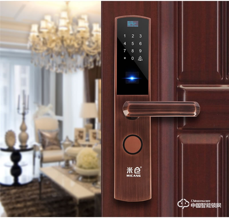 米倉MC8108智能指紋鎖 防盜家用磁卡密碼鎖