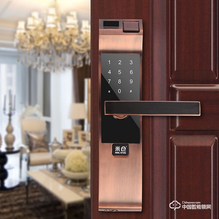 米倉(cāng)智能入戶(hù)門(mén)直板鎖 MC8201A電子密碼防盜鎖