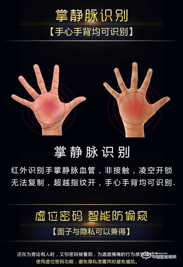 伊派爾指紋鎖 人臉識別掌靜脈指紋鎖家用防盜門鎖密碼鎖