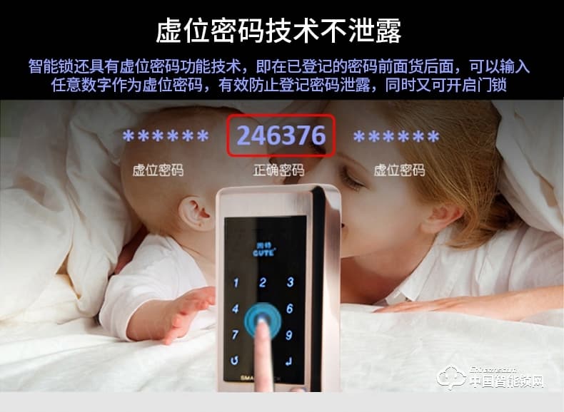 固特家用指紋鎖防盜門鎖 智能電子鎖指紋識別磁卡密碼鎖