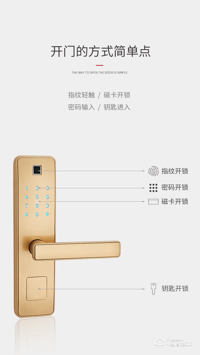 固特指紋鎖 家用防盜門(mén)鎖室內(nèi)木門(mén)智能鎖密碼鎖電子鎖