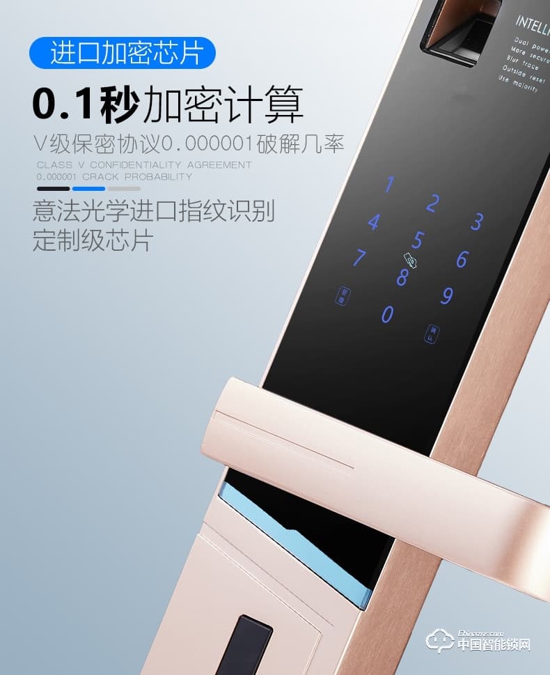 科帝倫智能鎖 半自動指紋鎖-M6不銹鋼智能指紋鎖 防盜門密碼鎖