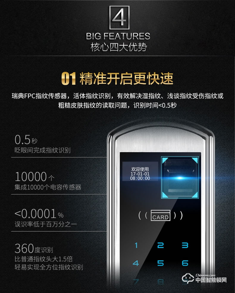 科帝倫智能鎖 半動(dòng)指紋鎖-B29 萬(wàn)能互換指紋密碼鎖 全自動(dòng)指紋密碼鎖