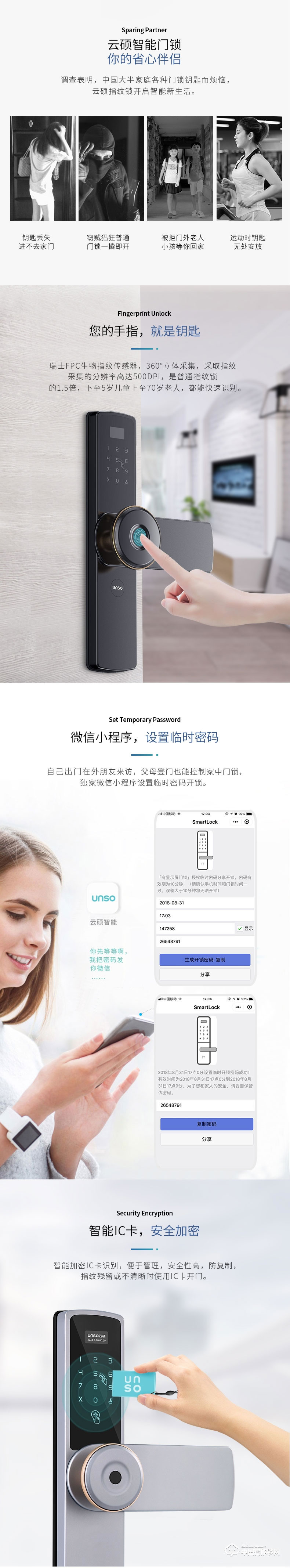 云碩智能鎖 家用防盜門密碼鎖全自動(dòng)指紋鎖