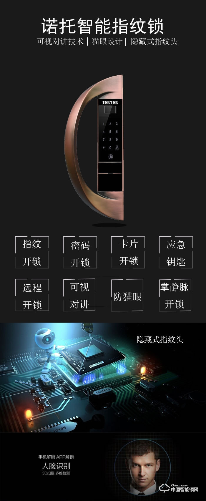 諾托智能鎖  可視對講全自動指紋密碼鎖