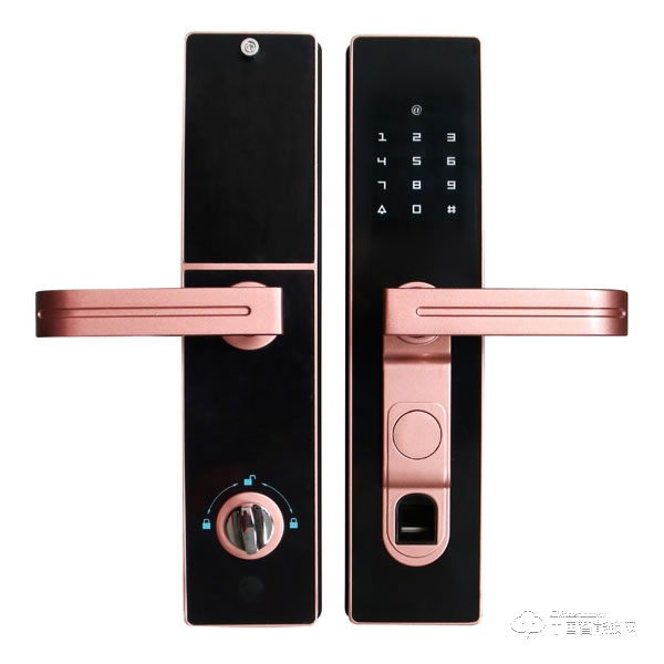 興飛智能鎖 玫瑰金指紋鎖 家用防盜門(mén)智能鎖