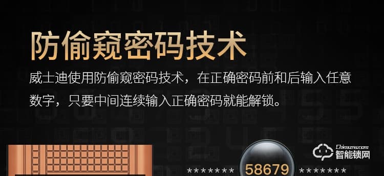 威士迪智能鎖 電子密碼大防盜門半導(dǎo)體鎖