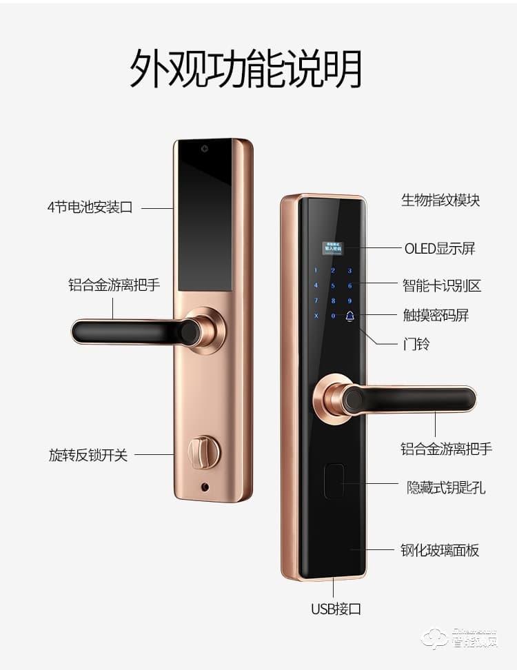 五優家家指紋鎖 家用高檔防盜門鎖