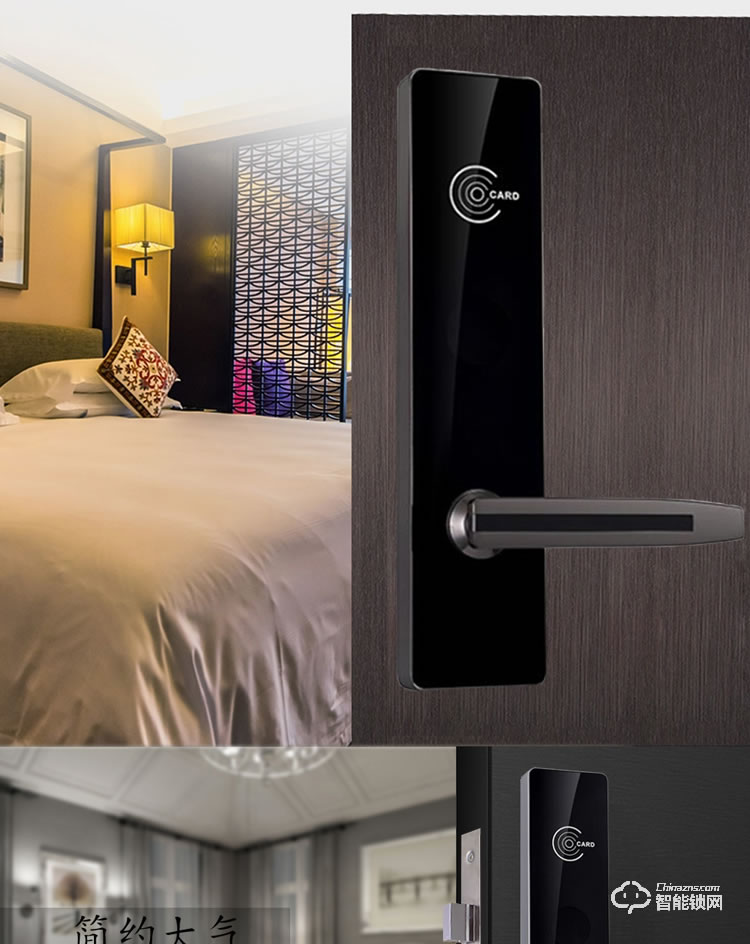 居頂指紋鎖 智能公寓電子鎖刷卡鎖 IC卡磁卡鎖