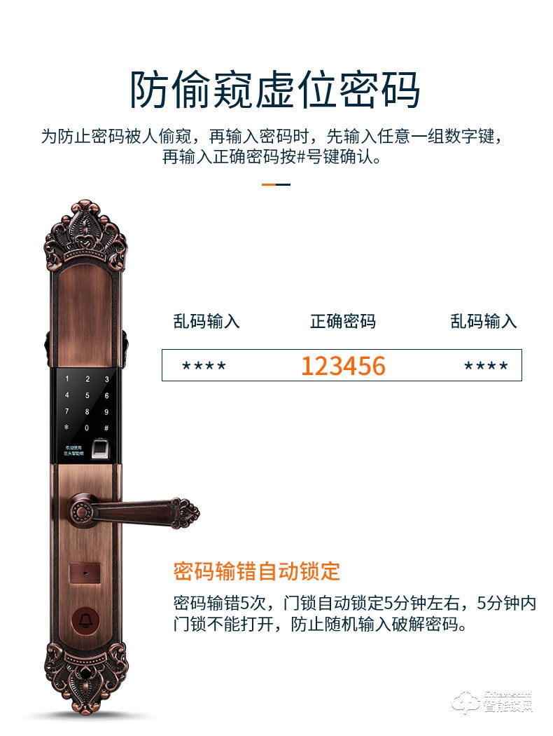 巨頭智能鎖 別墅大門復古智能門鎖