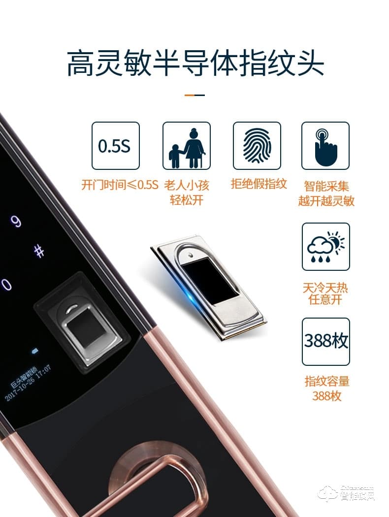 巨頭智能鎖 自動識別滑蓋密碼鎖智能門鎖