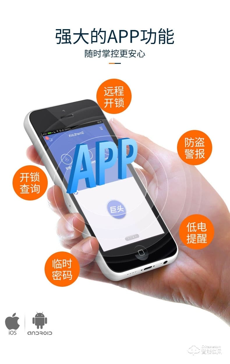 巨頭智能鎖 自動識別滑蓋密碼鎖智能門鎖