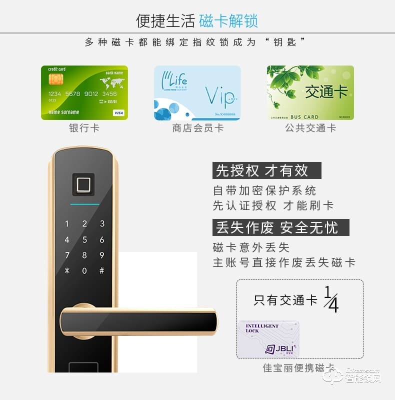 佳寶麗智能鎖 智能家用臥室內(nèi)房門鎖