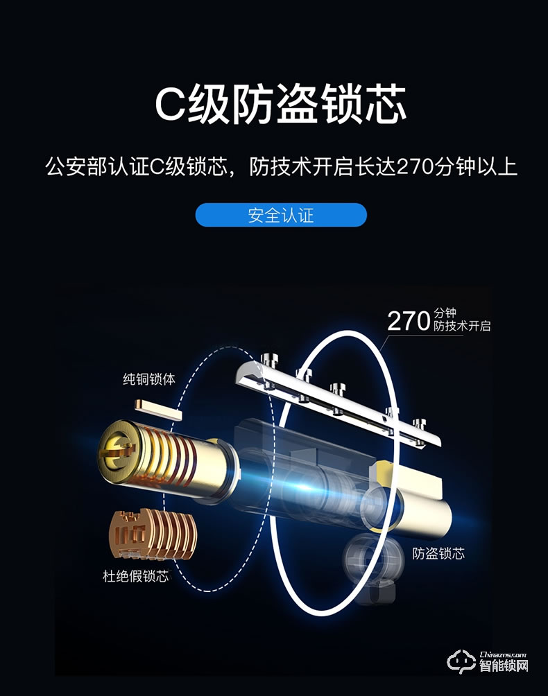 英德曼智能鎖 E3-2家用防盜門智能指紋密碼鎖