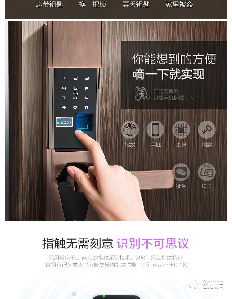 黑玫智能鎖 SN-618自動靜音滑蓋智能門鎖