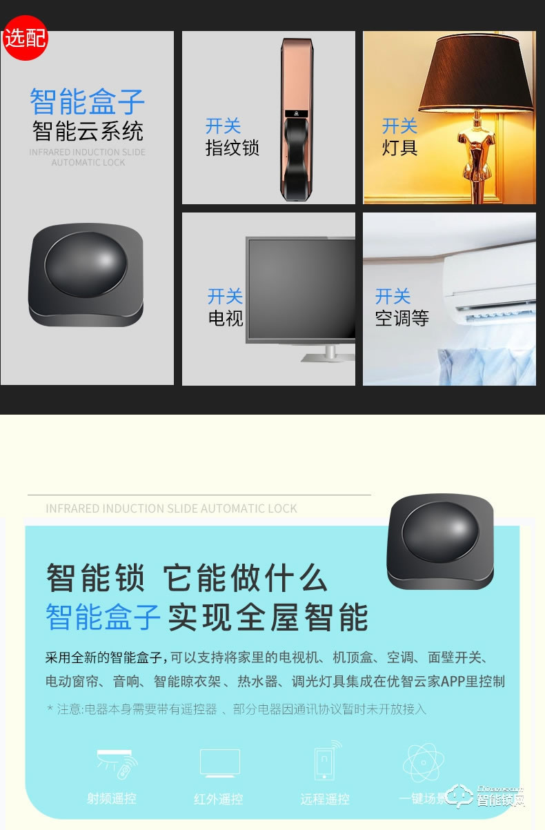 智聯(lián)美家智能鎖 M0608全自動(dòng)滑蓋智能密碼鎖