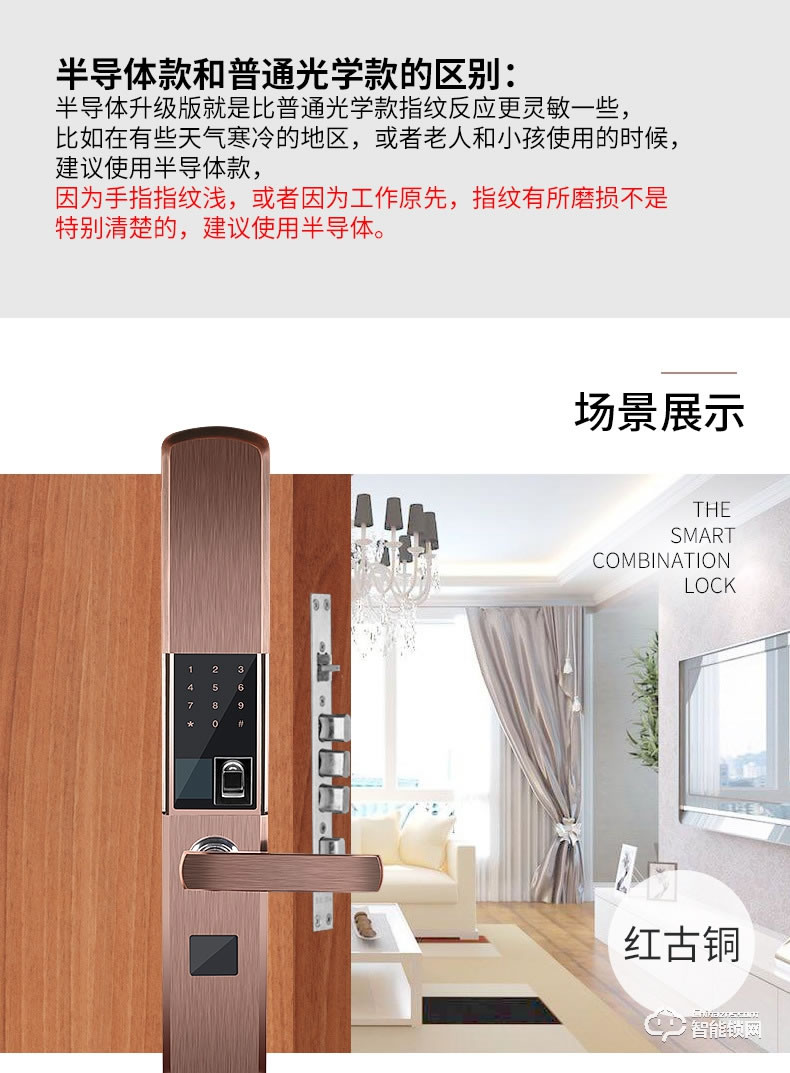 智聯(lián)美家智能鎖 M0506自動下滑蓋智能密碼鎖